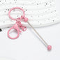 Beadable Keychain Metal Slender Shaft Polished Ball Lobster Clasp 14