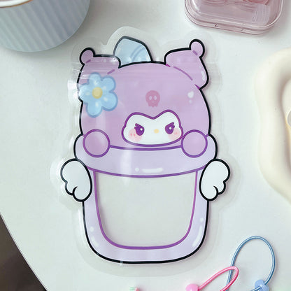 Sanrio Series Bottle Shaped Clear Window Ziplock Plastic Bags 10pcs 13x17cm 6