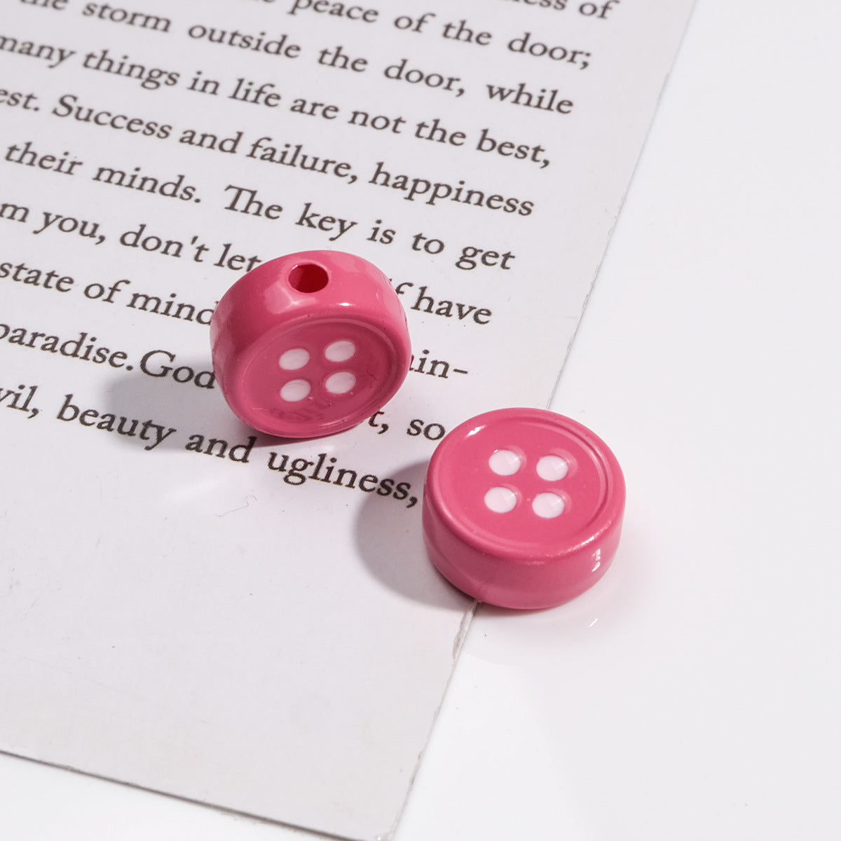 Painted Button Acrylic Beads 12mm Glossy Baked Paint 50pcs 9