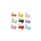 Baking Painted Window Kitten and Nice Rabbit Metal Beads 15/17mm 10pcs 2