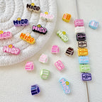 Camera Milk Carton Painted Metal Beads Glossy Enamel 20pcs