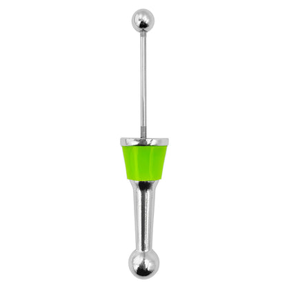 Beadable Wine Stopper Aluminum Alloy Polished Silver Balls 3cm 7