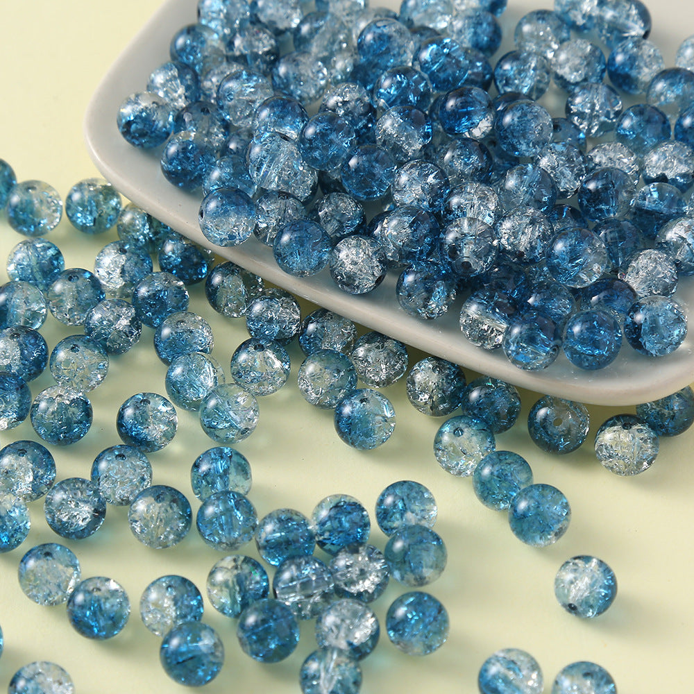 Crackle Round Glass Beads 10mm Vibrant Colors Sparkling Texture 100pcs 21