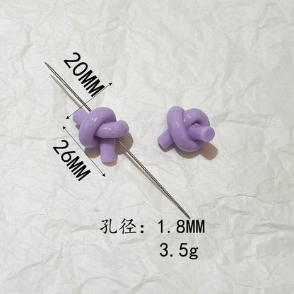 Painted Twist Knot Acrylic Beads 26mm Candy Color Glossy 50pcs 15