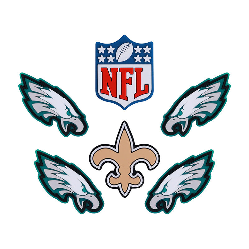 Silicone Focal Beads NFL Football Helmets and Logos 20pcs 5