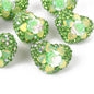 Rhinestone Heart Clay Beads 23mm Peach Blossoming Rose 10pcs 7