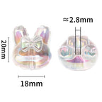 Transparent Bow Bunny Acrylic Beads 18mm 26mm Iridescent Glossy 50pcs 3