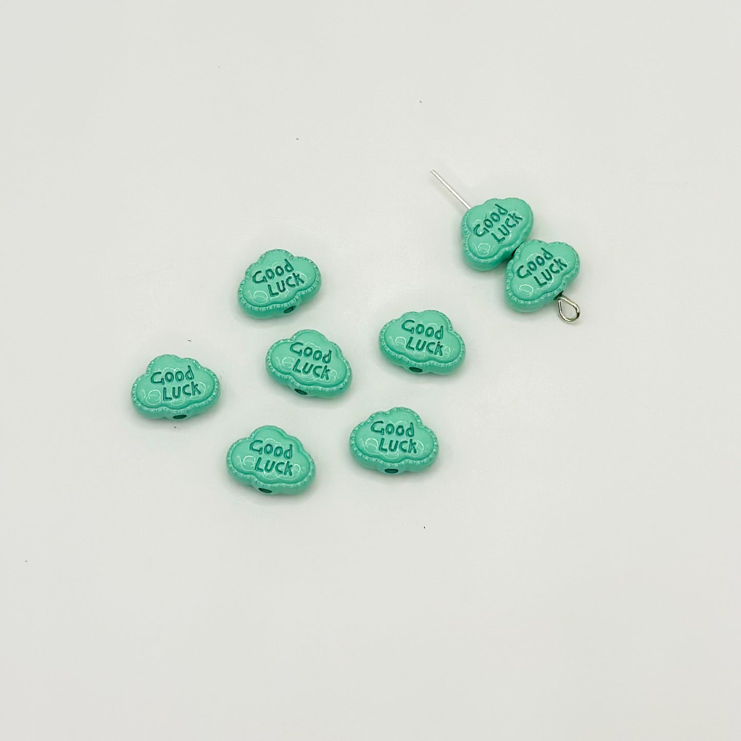 Cartoon Cloud Metal Beads 12mm Painted Alloy 20pcs 14