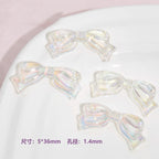 Transparent Bow Acrylic Beads 5x36mm Pastel Glossy 10pcs 6