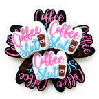 Silicone Focal Beads Coffee Coffee Slut Lettering Cup Icon 20pcs 4