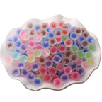 Rubberized Matte Acrylic Beads 16mm Frosted Colorful Core 50pcs