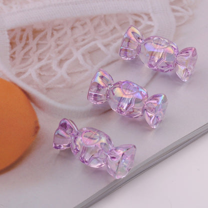 Transparent Candy Acrylic Beads 29mm UV Plating Rainbow 100pcs 10