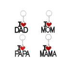 Alloy Family Love Keychain I Heart Dad Mom Papa Mama Design