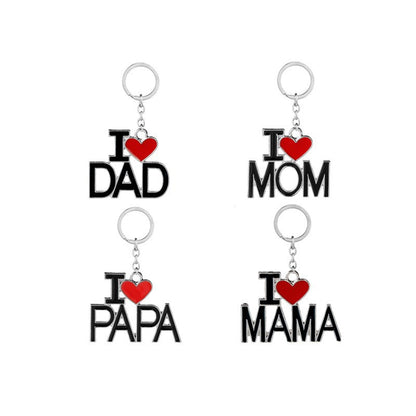 Alloy Family Love Keychain I Heart Dad Mom Papa Mama Design