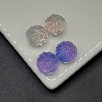 Small Steamed Bun Glass Beads 14mm Glossy Transparent Pastel 100pcs 4