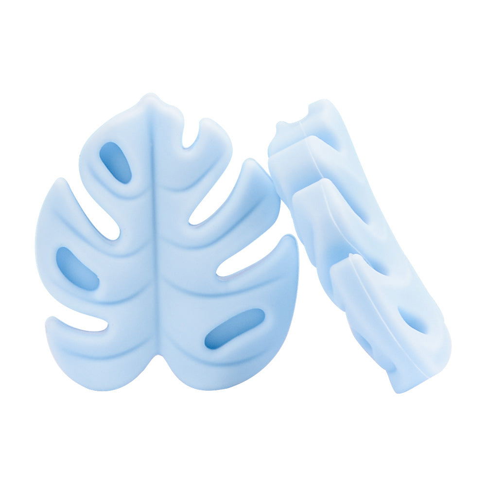 Silicone Focal Beads Leaf Soft Veined Upright Design 20pcs 12