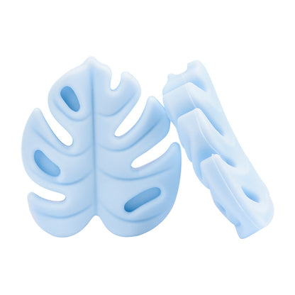 Silicone Focal Beads Leaf Soft Veined Upright Design 20pcs 12