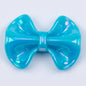 Plated Fat Bow Acrylic Beads 24mm Solid Glossy Color 100pcs 14