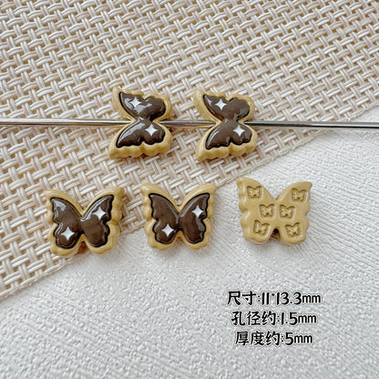 Butterfly Painted Metal Beads Decorative Alloy 10pcs 16