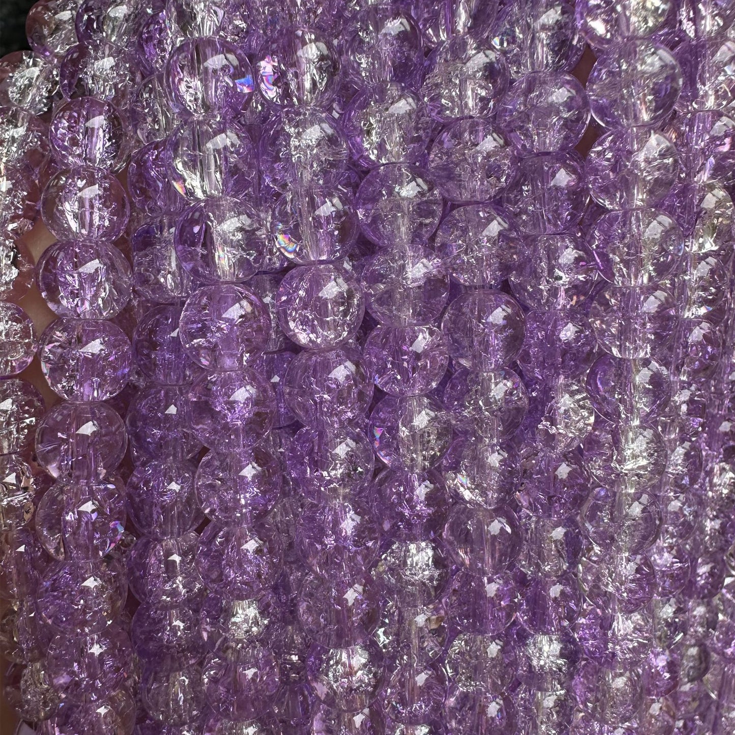 Crackle Glass Beads Round 8mm Dual Color Explosion 10 Strands 13