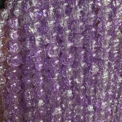 Crackle Glass Beads Round 8mm Dual Color Explosion 10 Strands 13