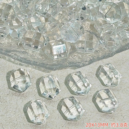 Gradient Faceted Hexagonal Prisms Glass Beads 20mm 25pcs 7