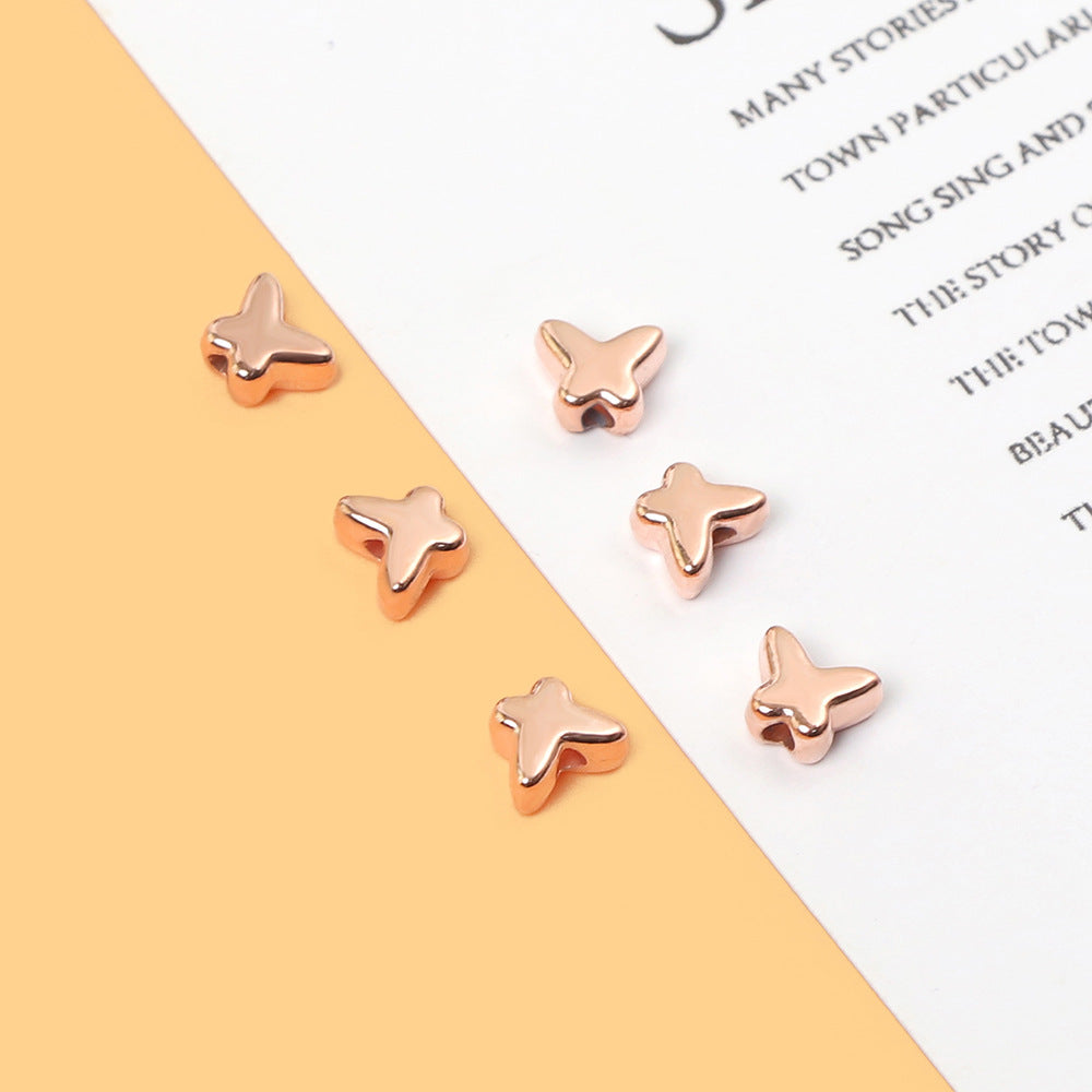 Smooth Butterfly Acrylic Beads 6mm CCB Metallic Gold Rose Silver 200pcs 4
