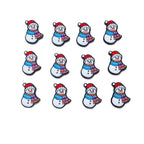 Silicone Focal Beads Christmas Snowman Wearing Scarf 20pcs 5