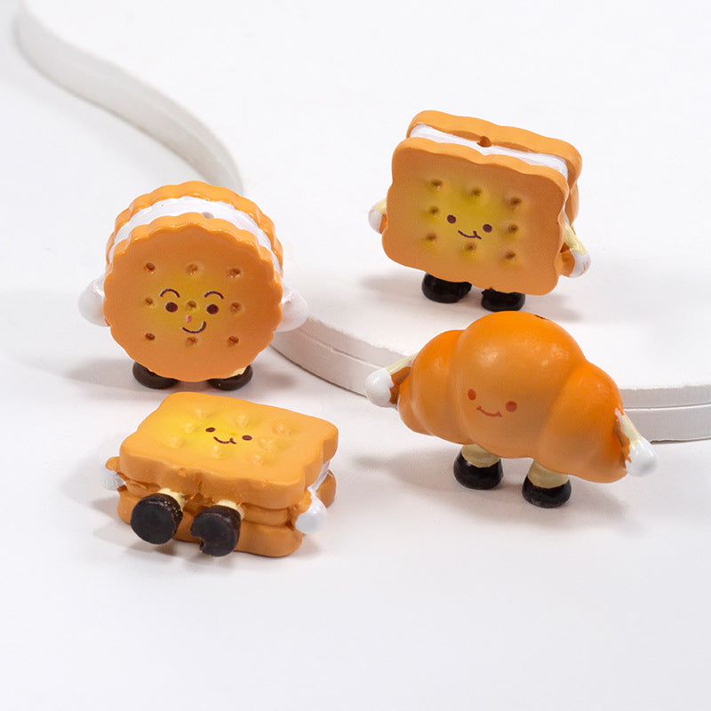 Painted Personified Cookies Acrylic Beads Assorted Designs 10pcs