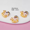 Plating Resin Beads Cartoon Character Glossy Pastel Colors 10pcs 6