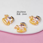 Plating Resin Beads Cartoon Character Glossy Pastel Colors 10pcs 6