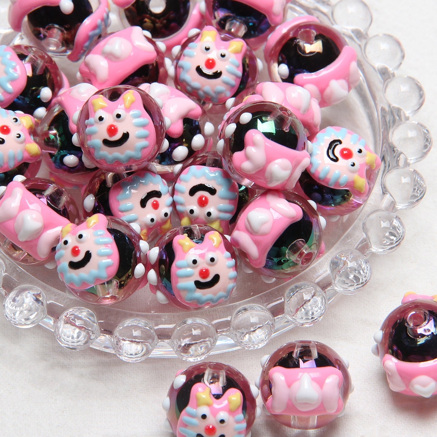 Hand-Painted Fruit Series Acrylic Beads 18mm Glossy 10pcs 5