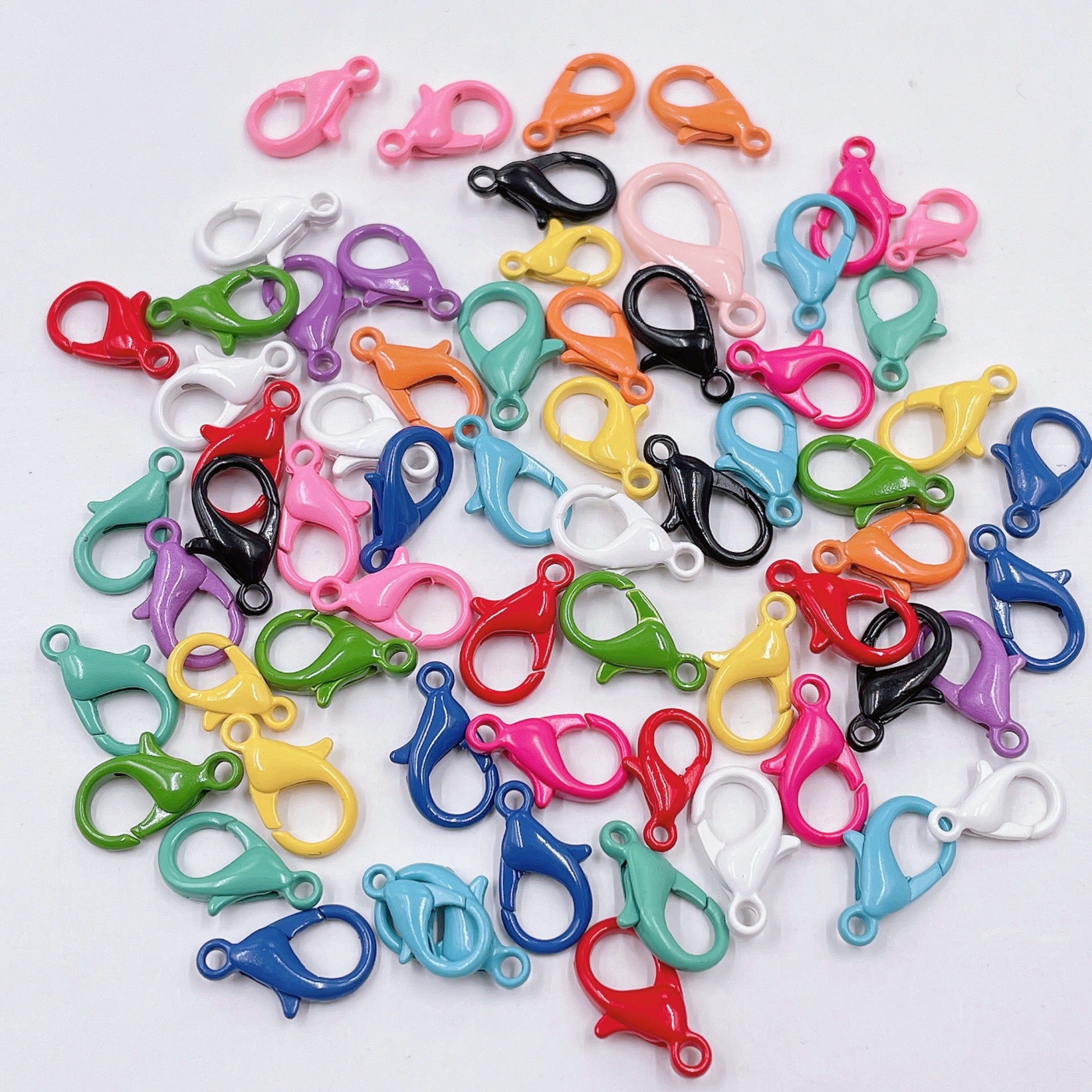 Zinc Alloy Lobster Clasp Keychain Findings 12mm Baking Painted 100pcs