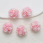 Embellished Flower Cluster Clay Beads 20mm Gradient Rose 10pcs 21