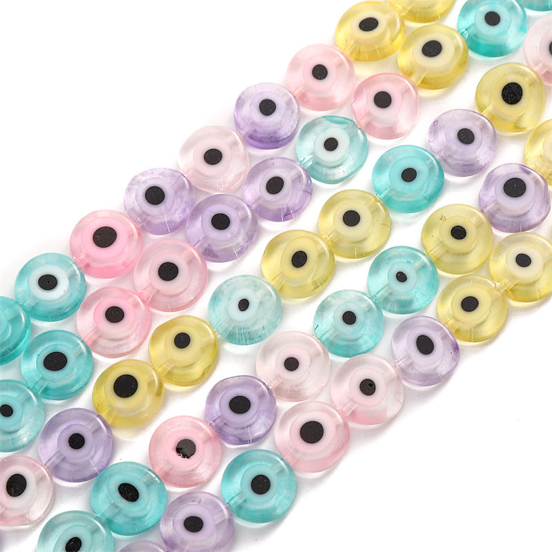 Lampwork Glass Beads Evil Eye Macaron Color Translucent 6mm 8mm 10mm 6