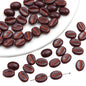 Transparent Coffee Bean Acrylic Beads 11x8mm Gold Highlights 30pcs 13