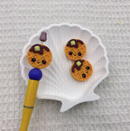 Silicone 3D Focal Beads Biscuit Smiling Faces Chocolate Drips 20pcs 6