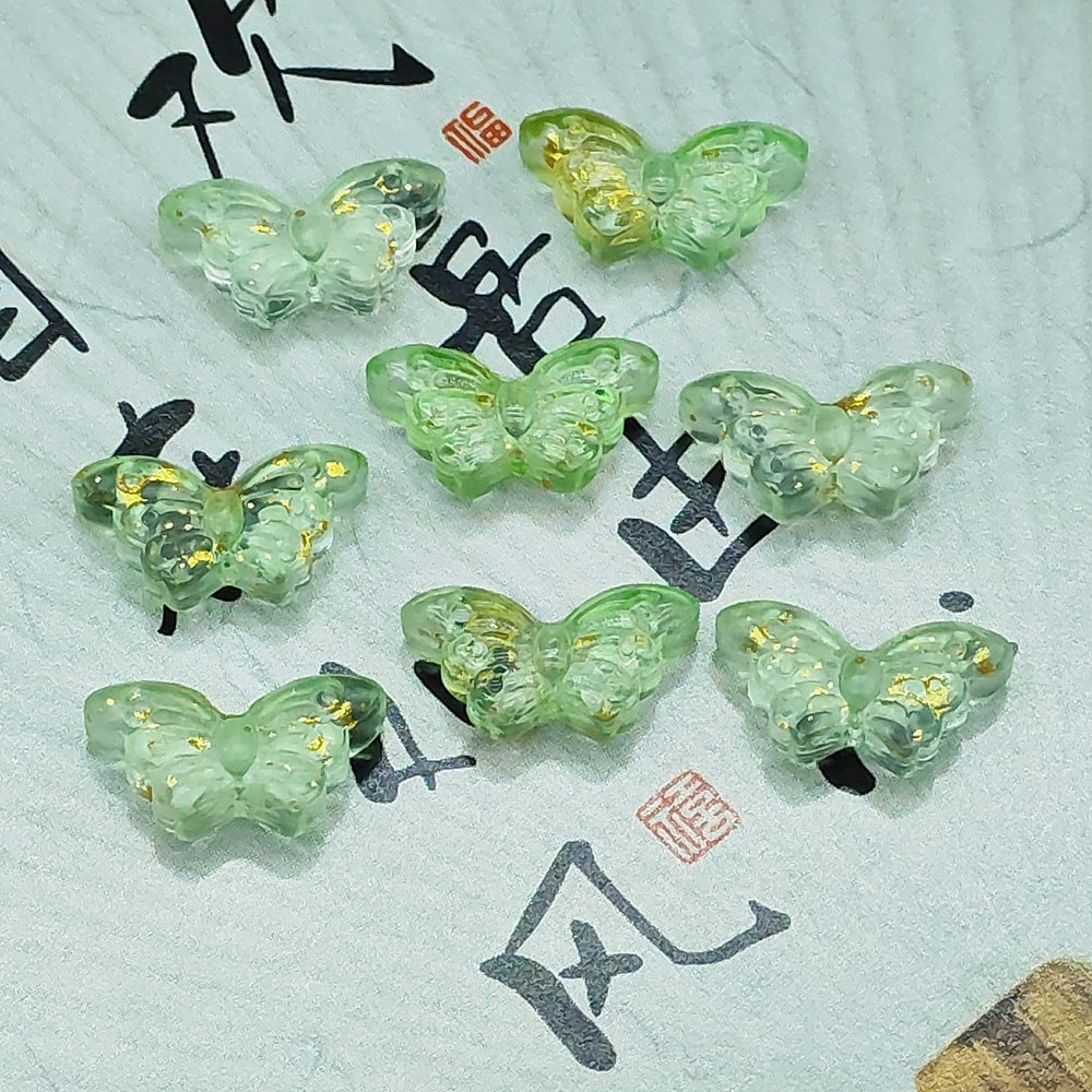 Butterfly Glass Beads 15x10mm Colored Transparent 25pcs 4