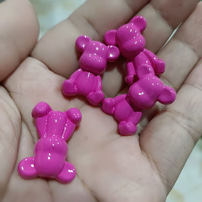 Baking Painted Bear Acrylic Beads 18x24mm Glossy Colorful 100pcs 8