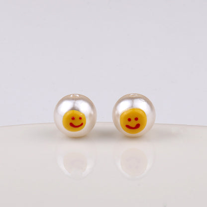 Hand Painted Acrylic Beads 12mm Enamel Cartoon Motifs 10pcs 16