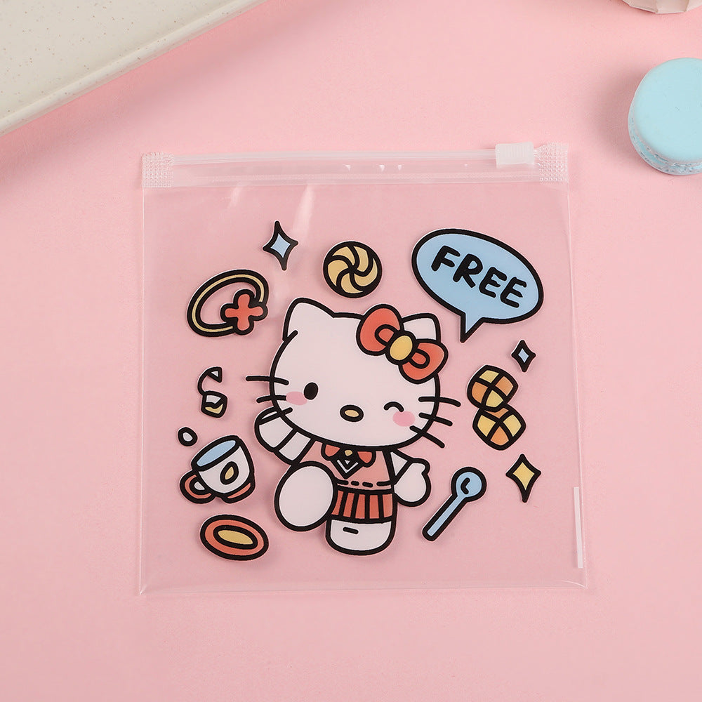 Clear Zip Lock Bags 13.5x13.5cm PE Plastic Sweet Sanrio Print 20pcs 8