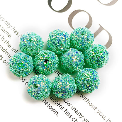 Glitter Bubblegum Beads 16mm Colorful Iridescent Sparkle 1pc 16