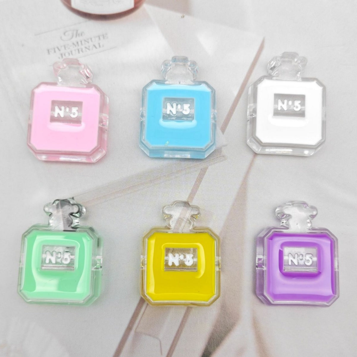 Painted Perfume Bottle Acrylic Beads 29mm Enamel Finish 50pcs