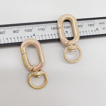 Colorful Zinc Alloy O Shaped Swivel Buckle Keychain Clasps 38mm 5pcs 17