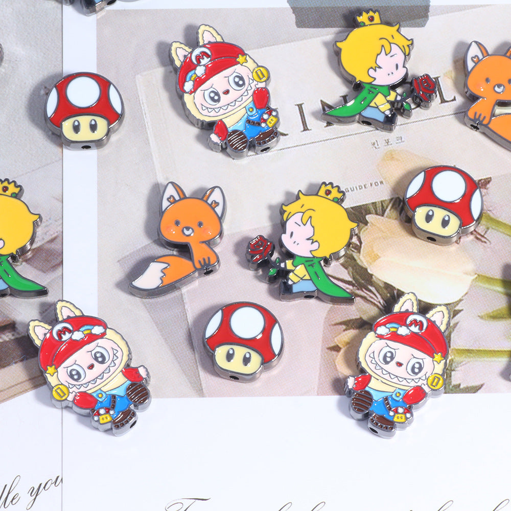 Double Sided Little Prince Enamel Alloy Metal Beads 13-20mm 10pcs 4
