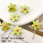 Six Petal Flower Ceramic Beads 16mm Glossy Colorful 10pcs 8