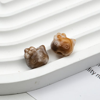 Vintage Hello Kitty Acrylic Beads 11mm Imitation Jade 100pcs 10