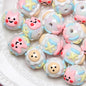 Hand Painted Acrylic Beads 16mm New Year Dog Faces 10pcs 23