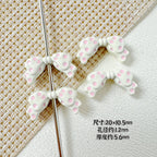 Dotted Bow Metal Beads 20mm Rhinestone Embedded Bow Metal Beads 26mm Painted 10pcs 5