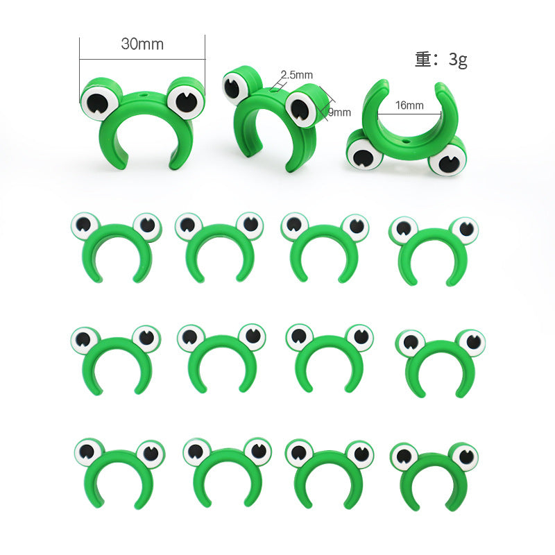 Silicone Focal Beads Frog Smiling Face Design 20pcs 3
